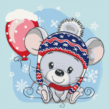 Картина по номерам ArtCraft Мышонок с шариком 30x30 см (15548-AC) - Pampik