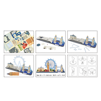 Тривимірна головоломка-конструктор CubicFun City line з LED підсвіткою Лондон (L532h) - Pampik - 6