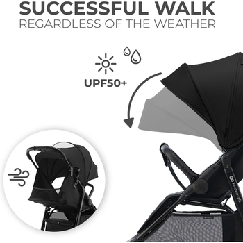 Прогулянковий візочок Kinderkraft Rine Classic Black чорний (00-00305205) - Pampik - 7