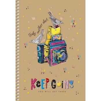 Зошит для записів Student Фотоапарат А5, в клітинку, спіраль, 96 аркушів (A5-SC-096-6101K) - Pampik