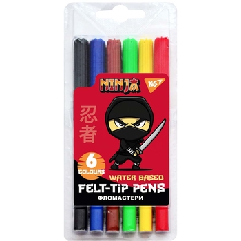 Фломастеры Yes Ninja, 6 цветов (650527) - Pampik