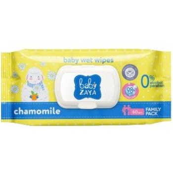 Вологі серветки Baby Zaya, ромашка, 60 шт. - Pampik