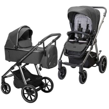 Універсальна коляска 2 в 1 Espiro Bueno 2022, 317 Graphite Marble, темно-сіра (205149) - Pampik