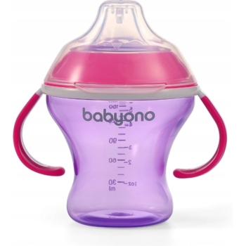 Поилка-непроливайка с мягким носиком BabyOno Natural nursing розовая 3+ 180 мл (1456/02) - Pampik - 2