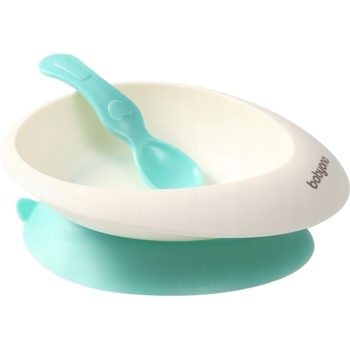 Мисочка BabyOno с присоской и ложечкой, мятная (1077/03) - Pampik