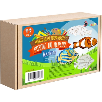 Набор для творчества Умняшка роспись по дереву, магниты-рыбы (РД-007) - Pampik