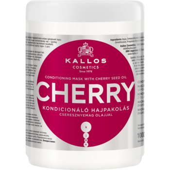 Маска для волос Kallos Cosmetics Cherry восстанавливающая с маслом вишневых косточек, 1 л - Pampik