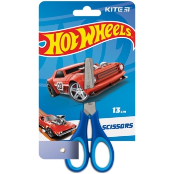 Ножиці дитячі Kite Hot Wheels з гумовими вставками 13 см (HW23-123) - Pampik