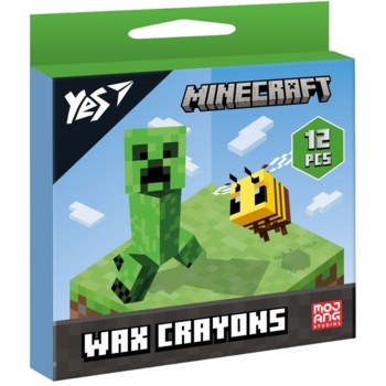 Карандаши Yes Minecraft, восковые, 12 цветов (590142) - Pampik