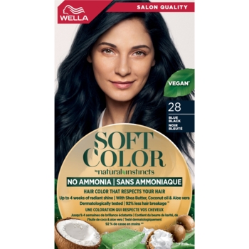 Краска для волос Wella Soft Color тон 28 Сине-черный, 125 мл - Pampik