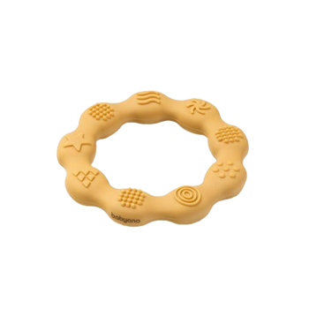 Прорізувач для зубів BabyOno Кільце, силіконовий, жовтий (825/01) - Pampik