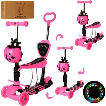 Самокат 5 в 1 iTrike Maxi JR 3-026-P1 pink (23980) - Pampik - 2