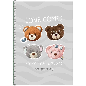 Тетрадь для записей Student А5, в клеточку, спираль, 96 л.,Четыре мордашки (A5-SC-096-6117K) - Pampik