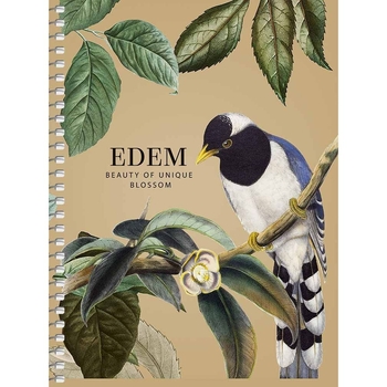 Блокнот для записей Student, В6, в клеточку, спираль, 80 л., Edem Сойка на ветке (B6-SC-080-6104K) - Pampik