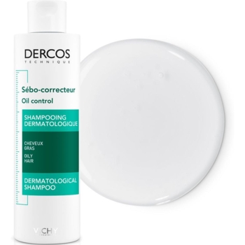 Шампунь для жирных волос Vichy Dercos Sebo-correcteur Oil Control Dermatological Shampoo, 200 мл - Pampik - 4