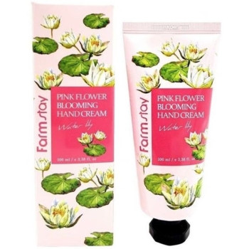 Восстанавливающий крем для рук и ногтей Farmstay Pink Flower Blooming Hand Cream Water Lily Лилия 100 мл - Pampik