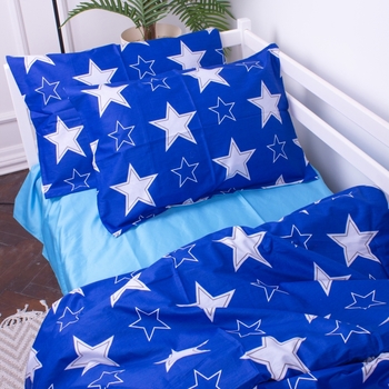 Пододеяльник на молнии MirSon Kids Time 22-1136 Tecla, сатин, 210х143 см, синий с серым - Pampik - 2