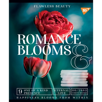 Зошит загальний Yes Romance Blooms, A5, в клітинку, 60 листів - Pampik