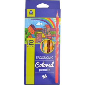 Олівці кольорові Yes Ergonomic, 12 кольорів (290509) - Pampik
