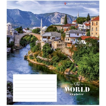 Зошит загальний Школярик World Explorer, у клітинку, 48 аркушів, ВД-лак, 10 шт. (048-3226K) - Pampik