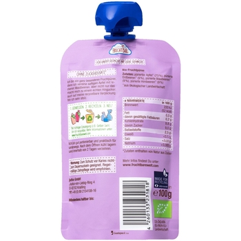 Фруктове пюре FruchtBar Яблуко та лісові ягоди, 100 г - Pampik - 2