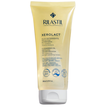 Олія очищуюча Rilastil Xerolact для обличчя та тіла, для дуже сухої шкіри, схильної до подразнення та атопії 200 мл - Pampik
