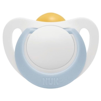 Пустушка латексна Nuk Star для хлопчика, ортодонтична, 0-6 міс, 1 шт. (3952443) - Pampik