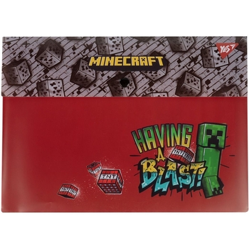 Папка-конверт Yes Minecraft, A4, з кнопкою (492083) - Pampik