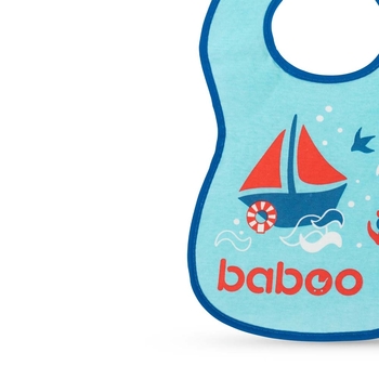 Нагрудник хлопчатобумажный Baboo Marine, 3+ мес., синий (11-011) - Pampik - 2