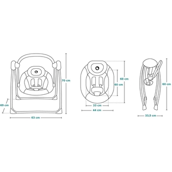 Кресло-качалка Lionelo Ruben Grey Graphite с игровой дугой, серое (LO-RUBEN RUBEN GREY GRAPHITE) - Pampik - 7