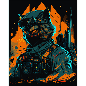 Картина за номерами Santi Кіт-Кіборг, 40х50 см (954470) - Pampik