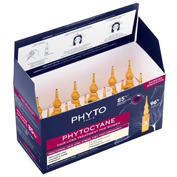 Засіб проти випадання волосся Phyto Phytocyane Anti Hair Loss Reactional Treatment Women, 12 шт х 5 мл (PH1002011P4) - Pampik - 2