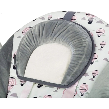 Крісло-гойдалка Kinderkraft Flo Pink сіре з рожевим (00-00158384) - Pampik - 5