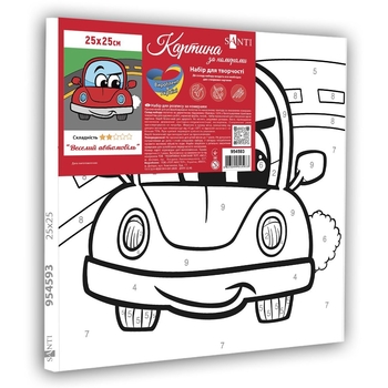 Картина за номерами Santi Веселий автомобіль, 25х25 см (954593) - Pampik - 2