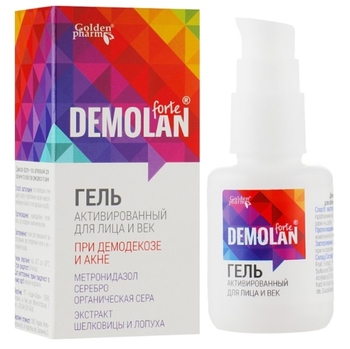 Гель для лица и век при демодекозе и акне Golden pharm Demolan Forte Демолан Форте, 30 мл - Pampik