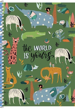 Тетрадь для записей Student А5, в клеточку, спираль, 80 л., Животный мир (A5-SC-080-6081K) - Pampik