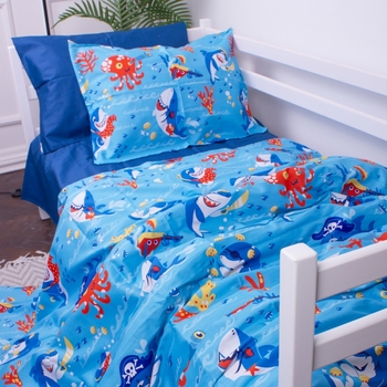 Пододеяльник на молнии MirSon Kids Time 22-1314 Cerulean, сатин, 210х143 см, голубой - Pampik