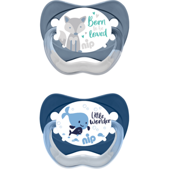 Пустышка Nip Моя семья №3 кит/волк 2 шт. (38681-51) - Pampik