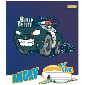 Тетрадь общая 1 Вересня Angry Car, А5, в косую линию, 12 листов (766297) - Pampik - 2