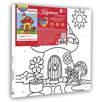 Картина по номерам Santi Солнечный домик, неоновые краски, 25х25 см (954597) - Pampik - 2