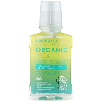 Ополіскувач для ротової порожнини Organic People Coconut & Mint, 250 мл - Pampik