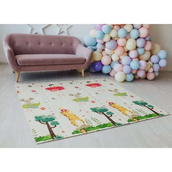 Дитячий термокилимок Poppet Веселкові єдинороги та Зоольотчики двосторонній складний 150х180x1 см (PP013-150) - Pampik - 10