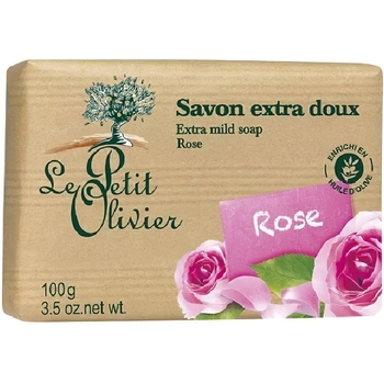 Мило екстраніжне Le Petit Olivier 100% vegetal oils soap, троянда, 100 г (3549620005318) - Pampik