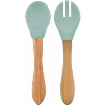 Ложка и вилка MinikOiOi Dig In River Green, силиконовые (101060061) - Pampik