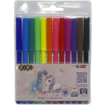 Фломастеры ZiBi Магия Smart Line 12 цветов (ZB.2813) - Pampik