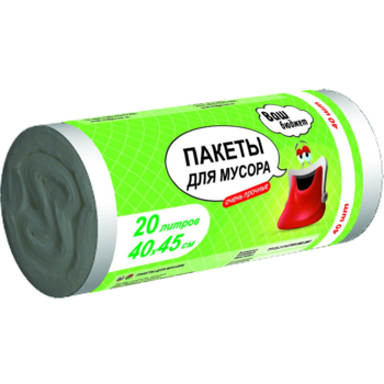 Пакеты для мусора Ваш Бюджет прочные, 20 л, 40 шт. - Pampik