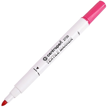 Маркер текстильный Centropen Textile конусообразный 1.8 мм розовый (2739/09) - Pampik