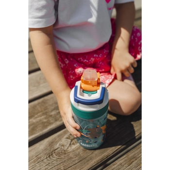 Пляшка для води дитяча Kambukka Lagoon Kids Juggling Dino, 400 мл, світло-зелена (11-04047) - Pampik - 9