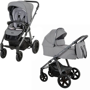 Універсальна коляска 2 в 1 Espiro Husky XL 2022 207, сріблясто-сіра (205088) - Pampik