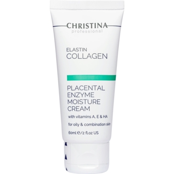 Зволожувальний крем для жирної шкіри Christina Elastin Collagen Placental Enzyme Moisture Cream with Vitamins A, E & HA 60 мл - Pampik